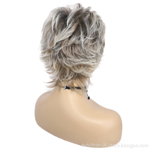 short gold-blonde curly wigs cheap bob wig short synthetic wigs for white women